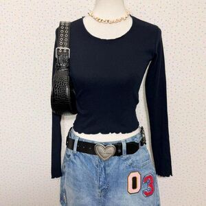 Brandy-melville Women's Navy Shirt